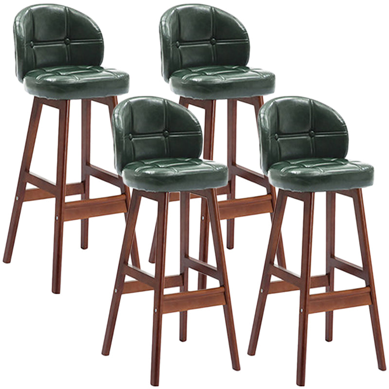 Indoor Bar Stool Modern Rectangular Backrest Counter Stool with Wood Legs