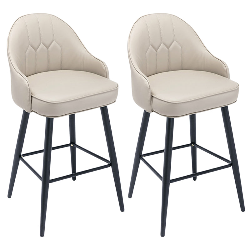 Matte Finish PU Leather Footrest Barstool Scandinavian KTV Stool