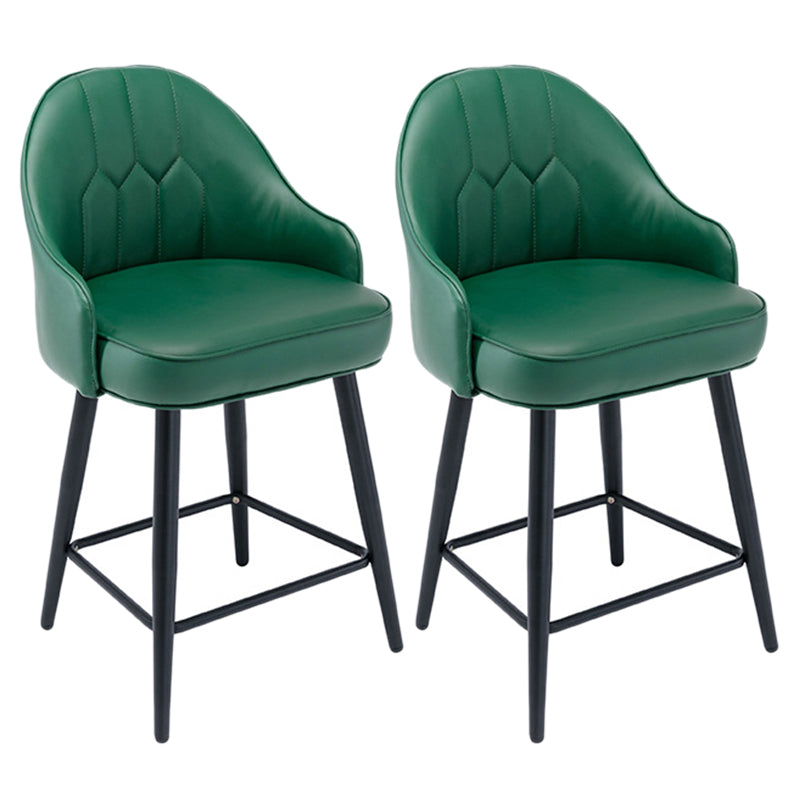 Matte Finish PU Leather Footrest Barstool Scandinavian KTV Stool