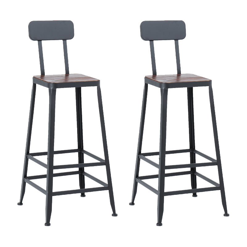 Industrial 1/2/3/5 Pieces Solid Wood Bar Table Set Square Bistro Set