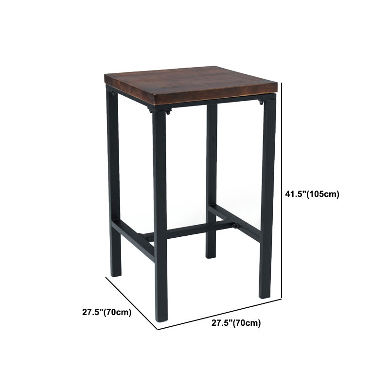 Industrial 1/2/3/5 Pieces Solid Wood Bar Table Set Square Bistro Set