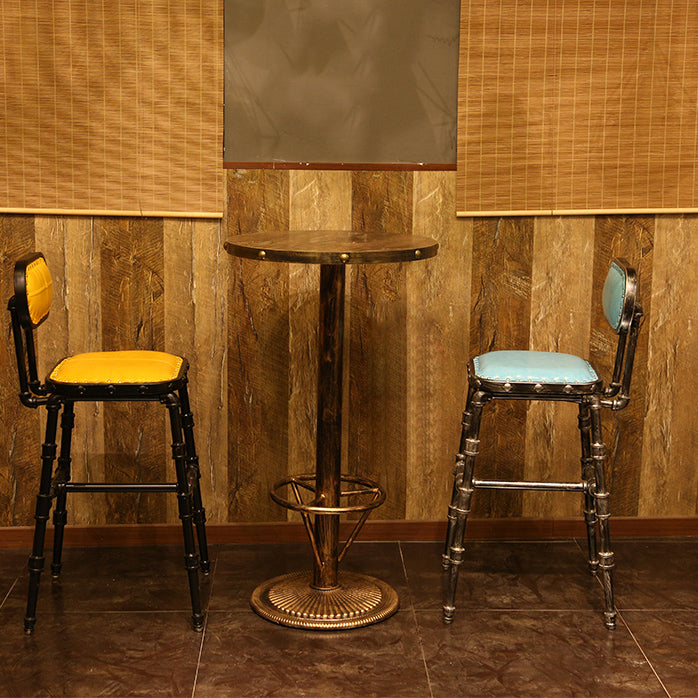 Industrial 1/2/3 Pieces Solid Wood Bar Table Set Round Bistro Set for Home Use