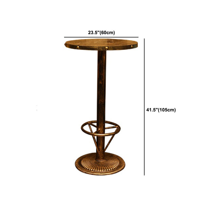 Industrial 1/2/3 Pieces Solid Wood Bar Table Set Round Bistro Set for Home Use