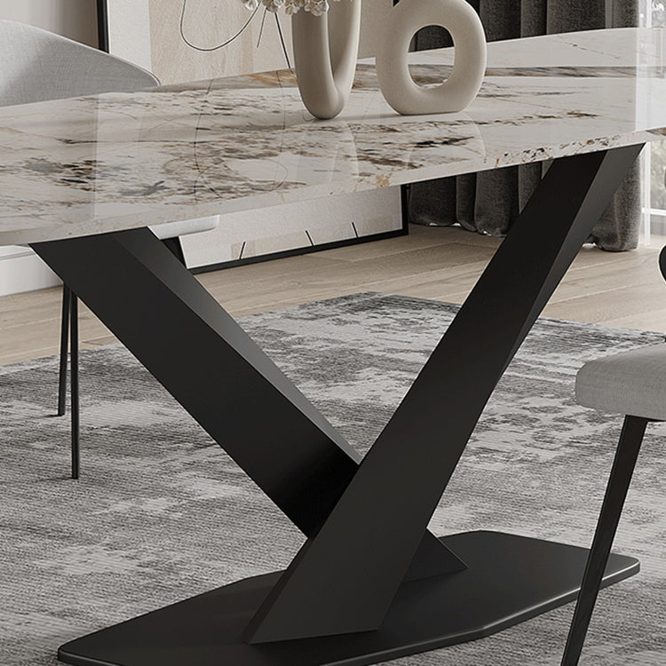 Modern Sintered Stone Top Dining Set Rectangle 1/3/4/5/7/9 Pieces Dining Room Table Set