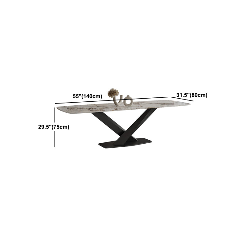 Modern Sintered Stone Top Dining Set Rectangle 1/3/4/5/7/9 Pieces Dining Room Table Set