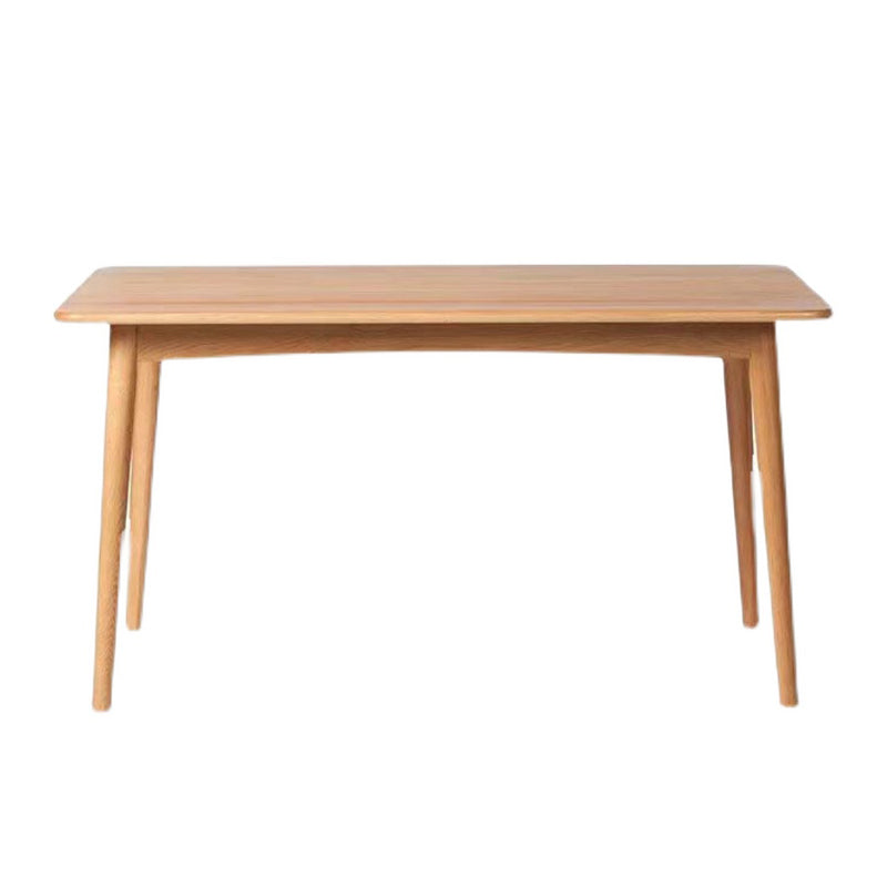 Modern Oak Wood Dinette Set 1/2/5 Pieces Rectangle Beige Dining Table Set