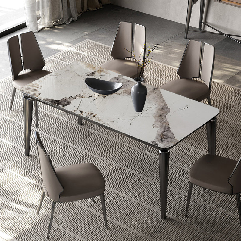 Designer Style Sintered Stone Dining Set Rectangle 1/3/4/6 Pieces Dining Room Table Set