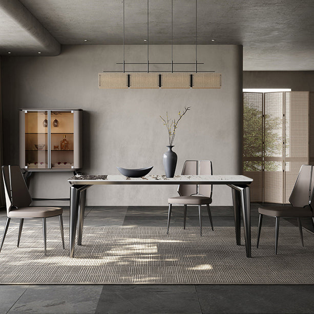 Designer Style Sintered Stone Dining Set Rectangle 1/3/4/6 Pieces Dining Room Table Set