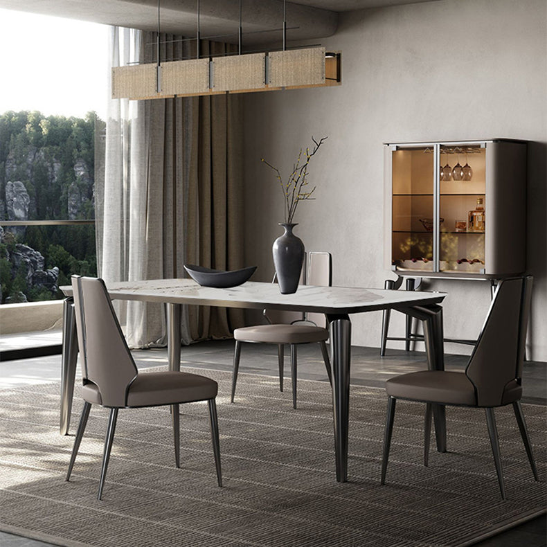 Designer Style Sintered Stone Dining Set Rectangle 1/3/4/6 Pieces Dining Room Table Set