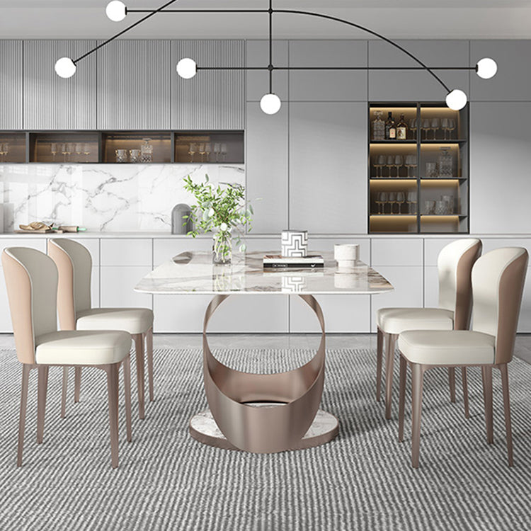 Luxury Sintered Stone Top Dining Set Rectangle 1/2/5 Pieces Dining Room Table Set