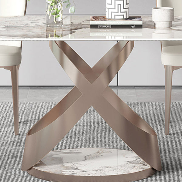 Luxury Sintered Stone Top Dining Set Rectangle 1/2/5 Pieces Dining Room Table Set