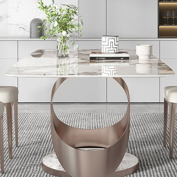 Luxury Sintered Stone Top Dining Set Rectangle 1/2/5 Pieces Dining Room Table Set