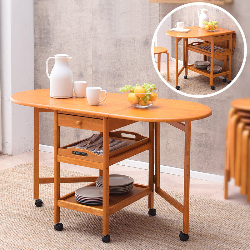 Mid-Century Dining Site Table Solid Wood Folding Dining Table,51.6"L x 23.6"W x 29.5"H