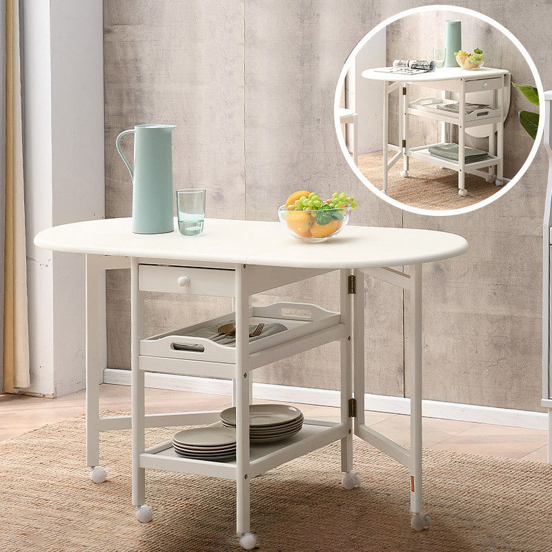 Mid-Century Dining Site Table Solid Wood Folding Dining Table,51.6"L x 23.6"W x 29.5"H