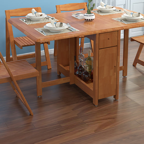 Mid-Century Rectangle Table Solid Wood Folding Table , 51"Lx34.6"Wx29.5"H