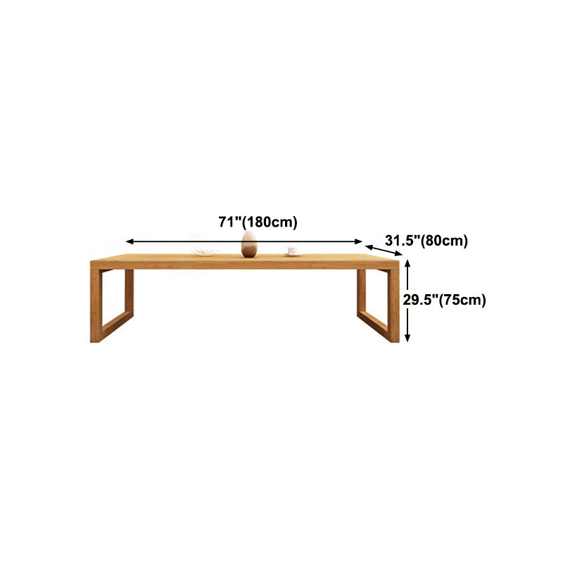 Solid Wood Top Dining Table Traditional Luxury Rectangle Table with Sled Base
