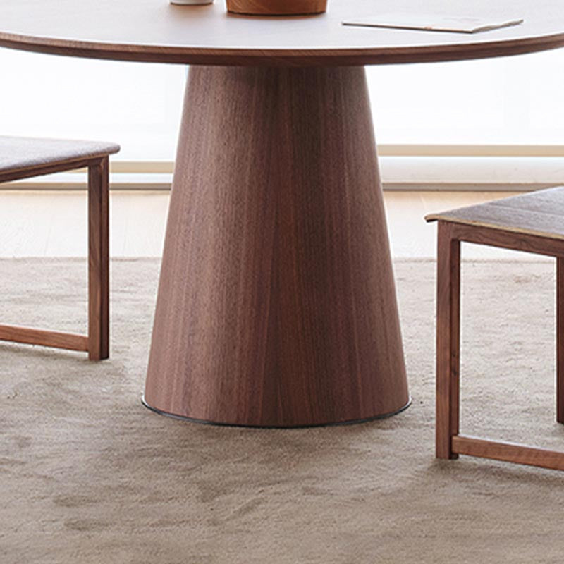 Contemporary Round Dinette Table Solid Wood Pedestal Dining Table