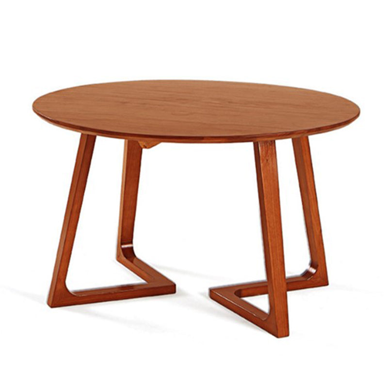 Modern Pine Wood Table for Restaurant Dining Table with Double Wood Pedestal