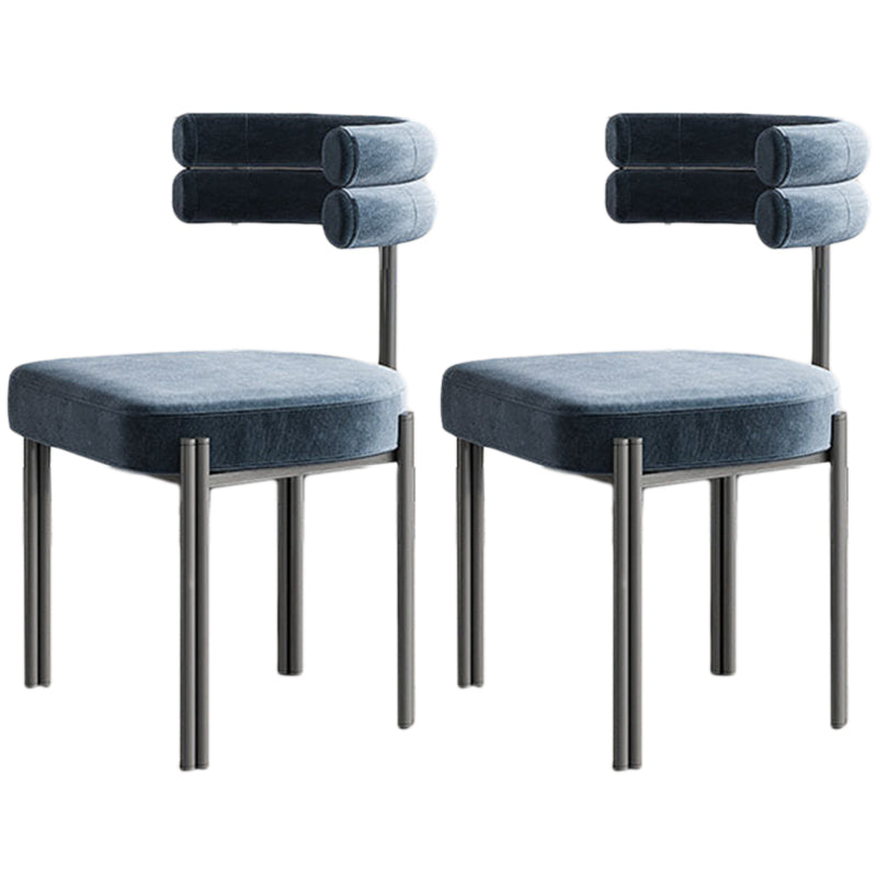 Contemporary Open Back Dining Chairs Velvet Arm Dining Chair