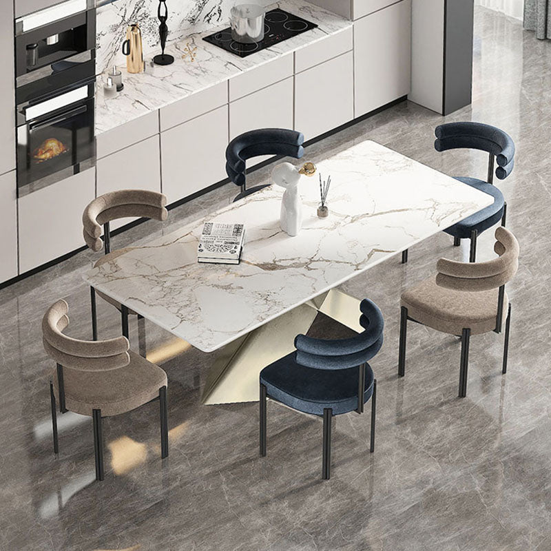 Contemporary Open Back Dining Chairs Velvet Arm Dining Chair