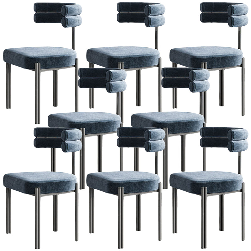 Contemporary Open Back Dining Chairs Velvet Arm Dining Chair