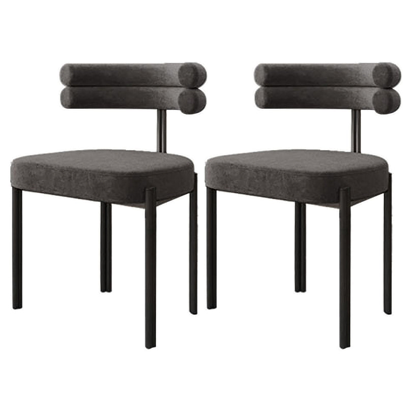 Contemporary Open Back Dining Chairs Velvet Arm Dining Chair