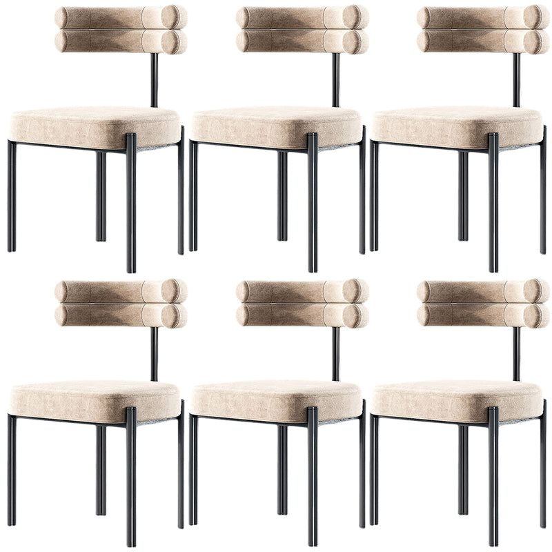 Contemporary Open Back Dining Chairs Velvet Arm Dining Chair