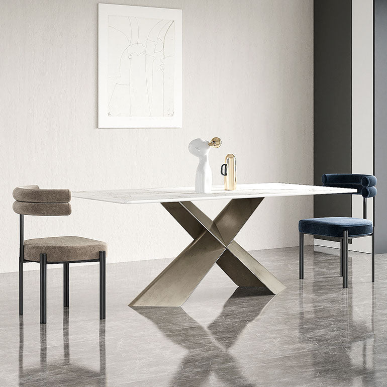 Contemporary Open Back Dining Chairs Velvet Arm Dining Chair