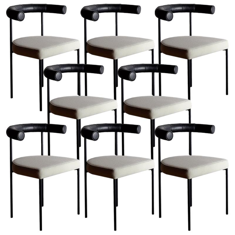 Upholstered Armless Dining Chairs Contemporary Open Back Side Furniture in Matte Finish