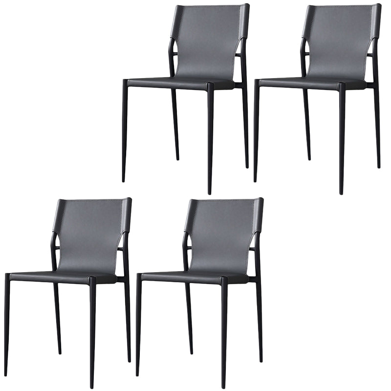Leather Dining Side Chairs Modern Indoor-Outdoor Chair for Home