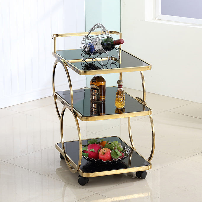 31.5"H Rolling Modern Prep Table Metal Rectangular Prep Table for Dining Room