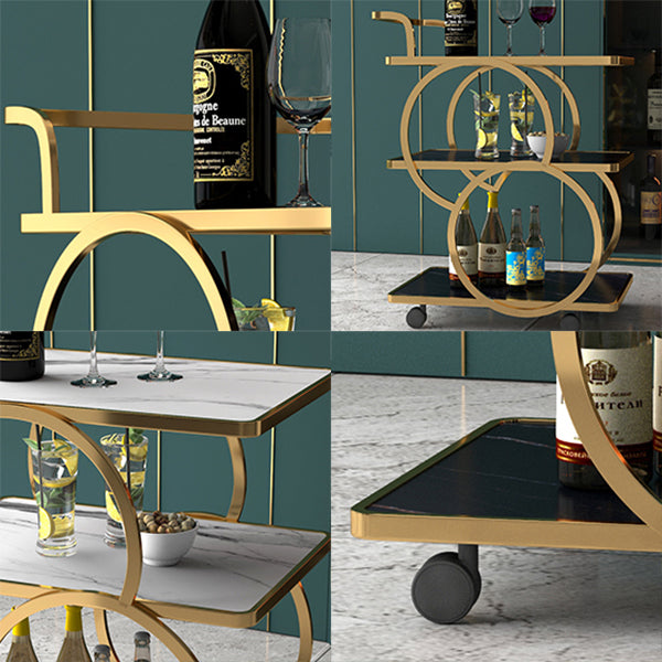 31.5"H Rolling Modern Prep Table Metal Rectangular Prep Table for Dining Room