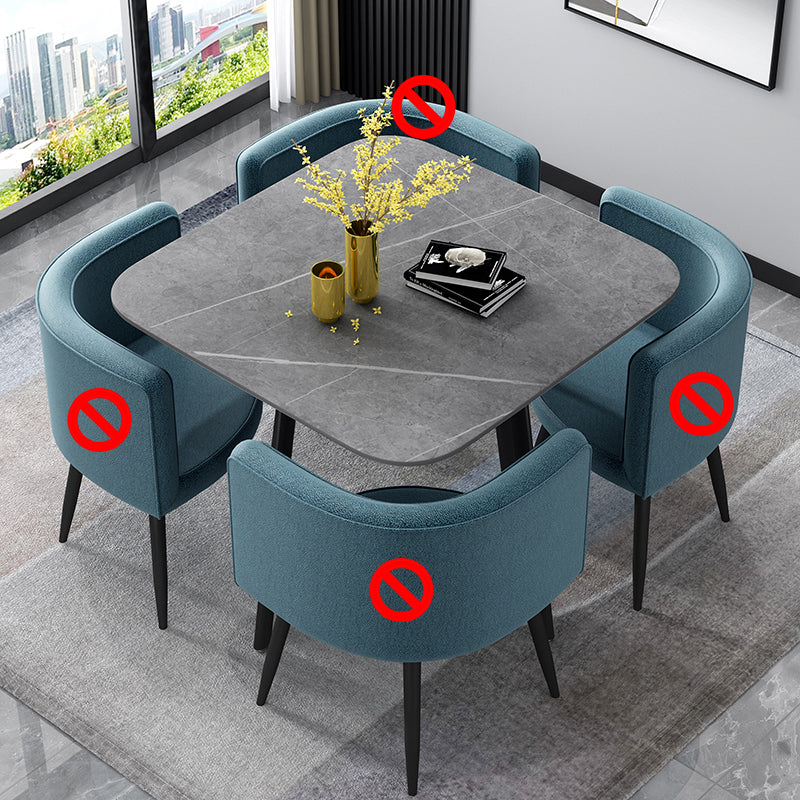 Small Apartment Dining Table Industrial Wind Stone 31.5 Inch Home Dining Table