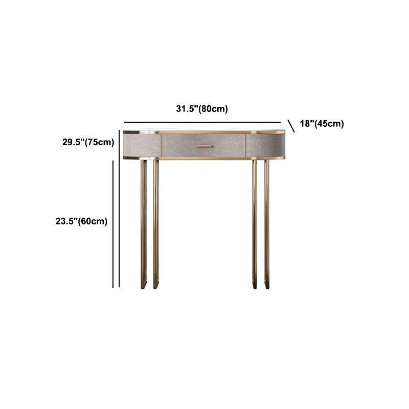 5-Drawer Vanity Makeup Table Set Vanity Stool with Wood Accent