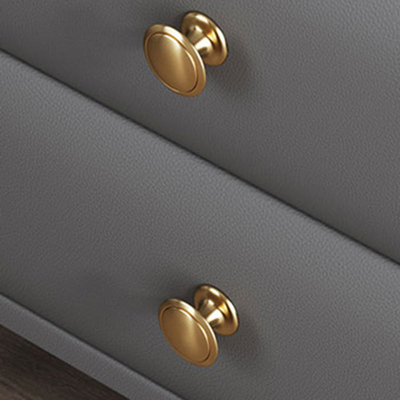 Modern Stone Top Nightstand 2 - Drawer Nightstand with Gold/Black Legs