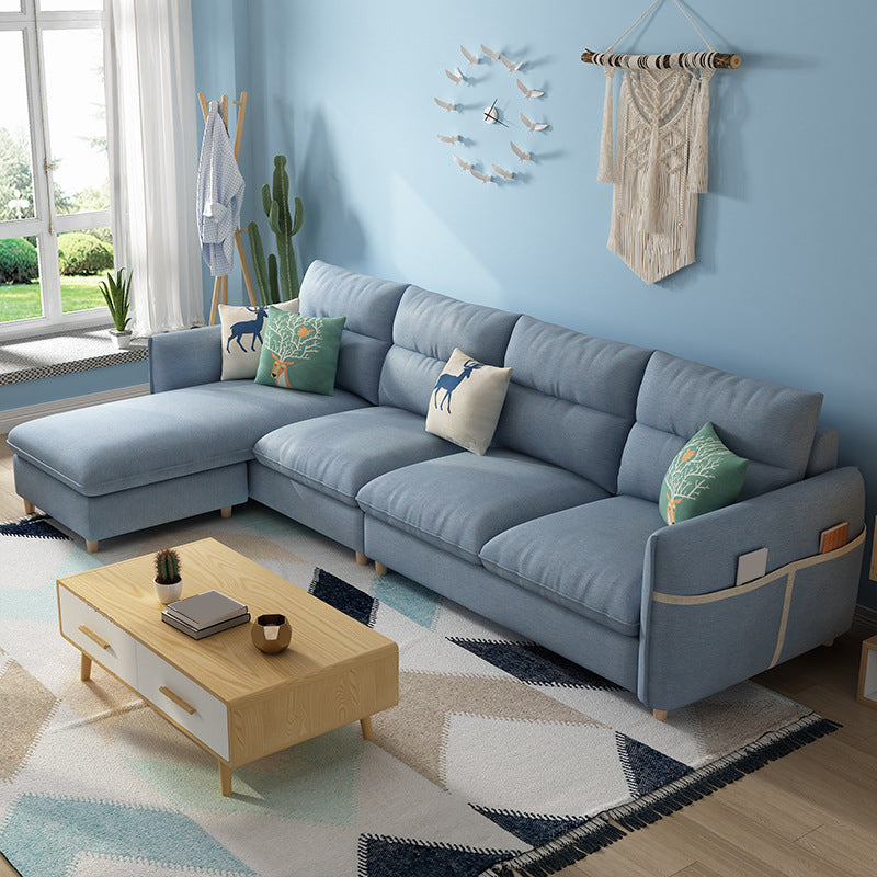 Contemporary Sofa Cotton Foam/latex Filled with Ottoman Sectional