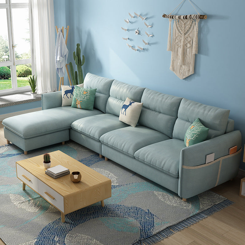 Contemporary Sofa Cotton Foam/latex Filled with Ottoman Sectional