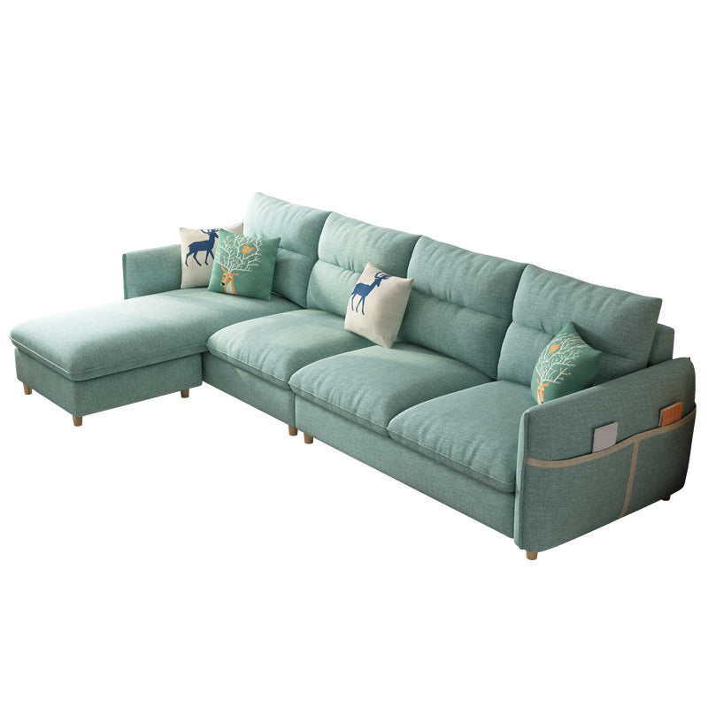 Contemporary Sofa Cotton Foam/latex Filled with Ottoman Sectional