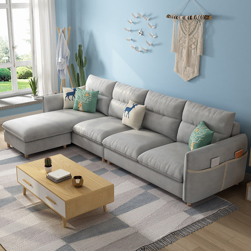 Contemporary Sofa Cotton Foam/latex Filled with Ottoman Sectional