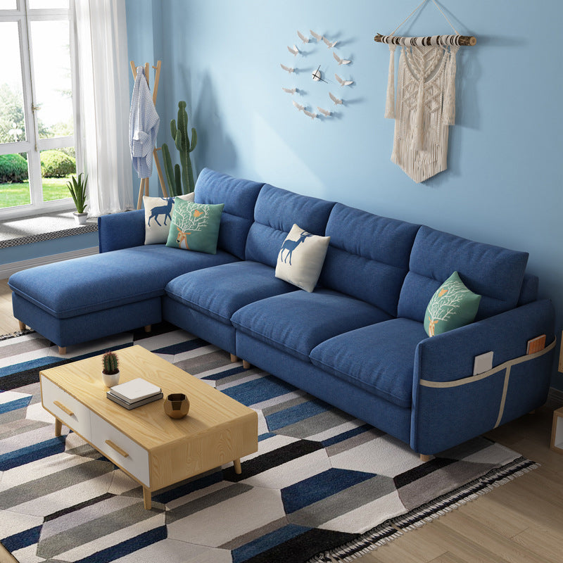 Contemporary Sofa Cotton Foam/latex Filled with Ottoman Sectional