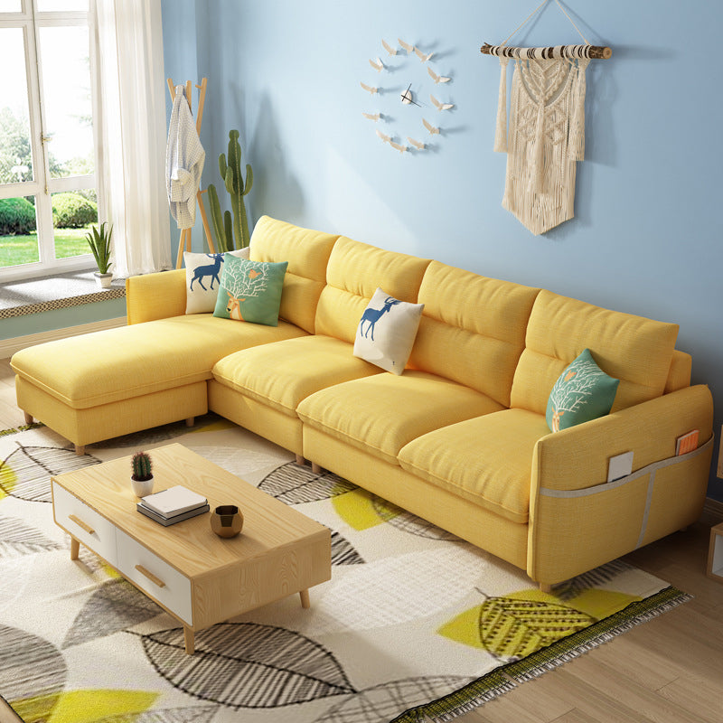 Contemporary Sofa Cotton Foam/latex Filled with Ottoman Sectional