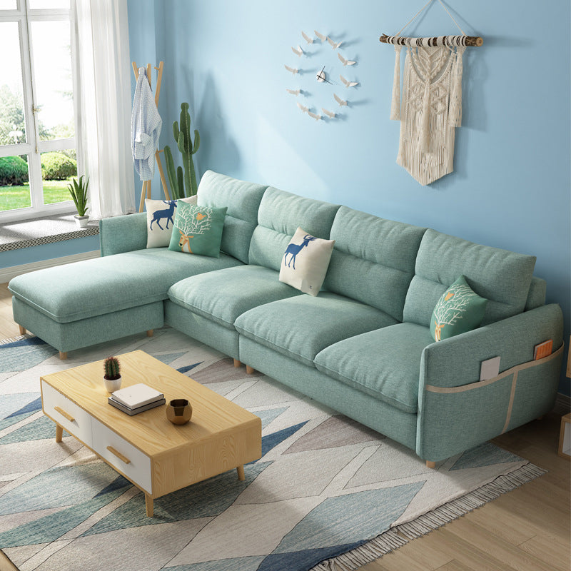 Contemporary Sofa Cotton Foam/latex Filled with Ottoman Sectional