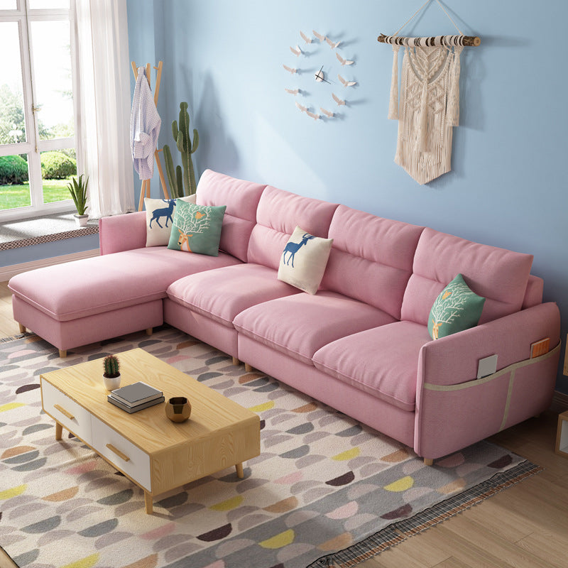 Contemporary Sofa Cotton Foam/latex Filled with Ottoman Sectional