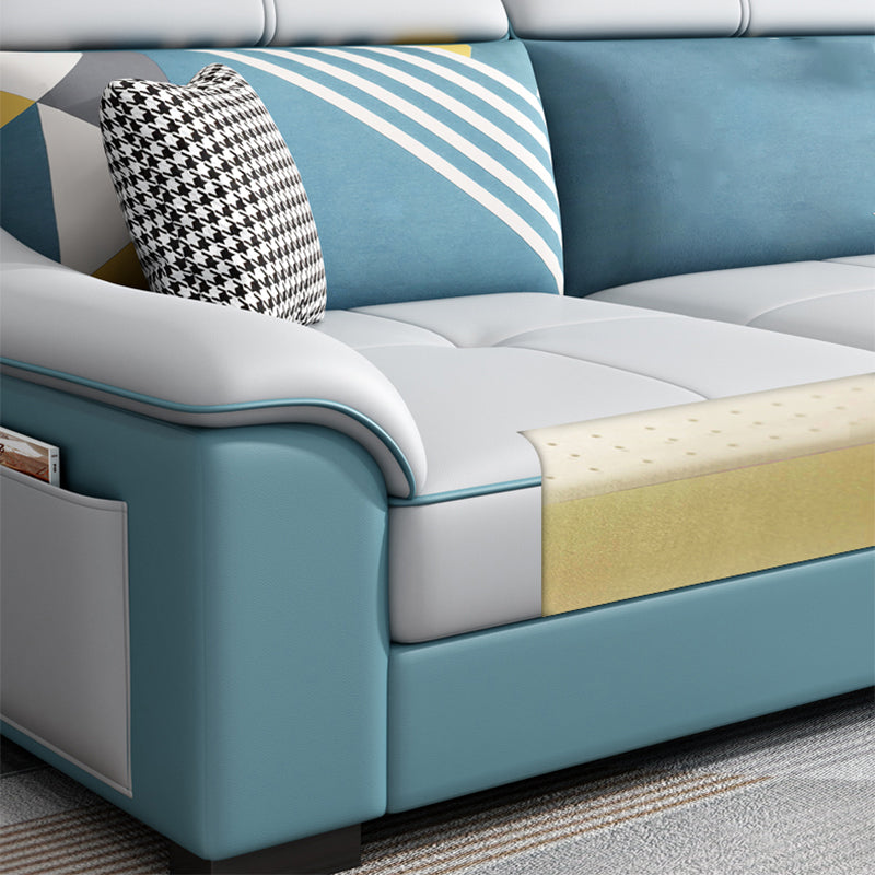 Faux Leather Removable Cushions Sloped Arms Sectionals with Storage and Wear-Resistant