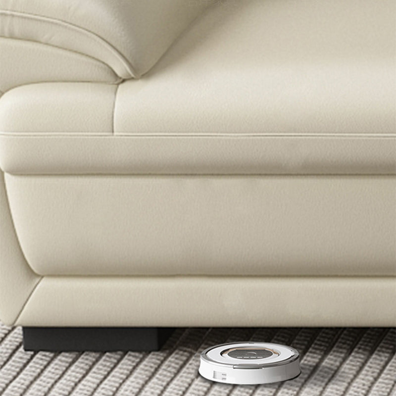Leather Pillow Top Arm Sectional Sofa 36.22"High Cushion Back Sofa,Beige