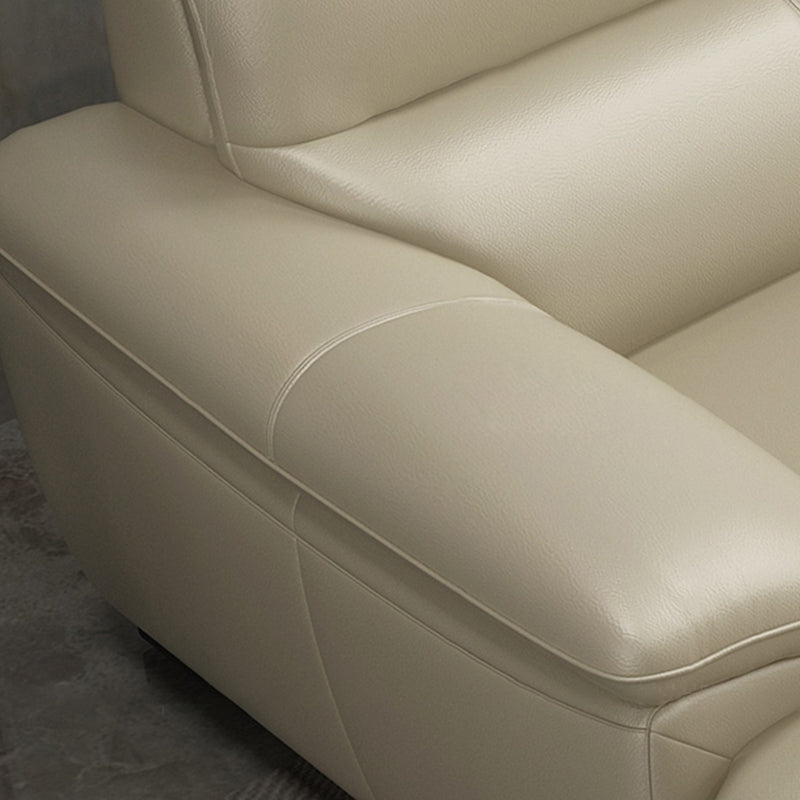Leather Pillow Top Arm Sectional Sofa 36.22"High Cushion Back Sofa,Beige