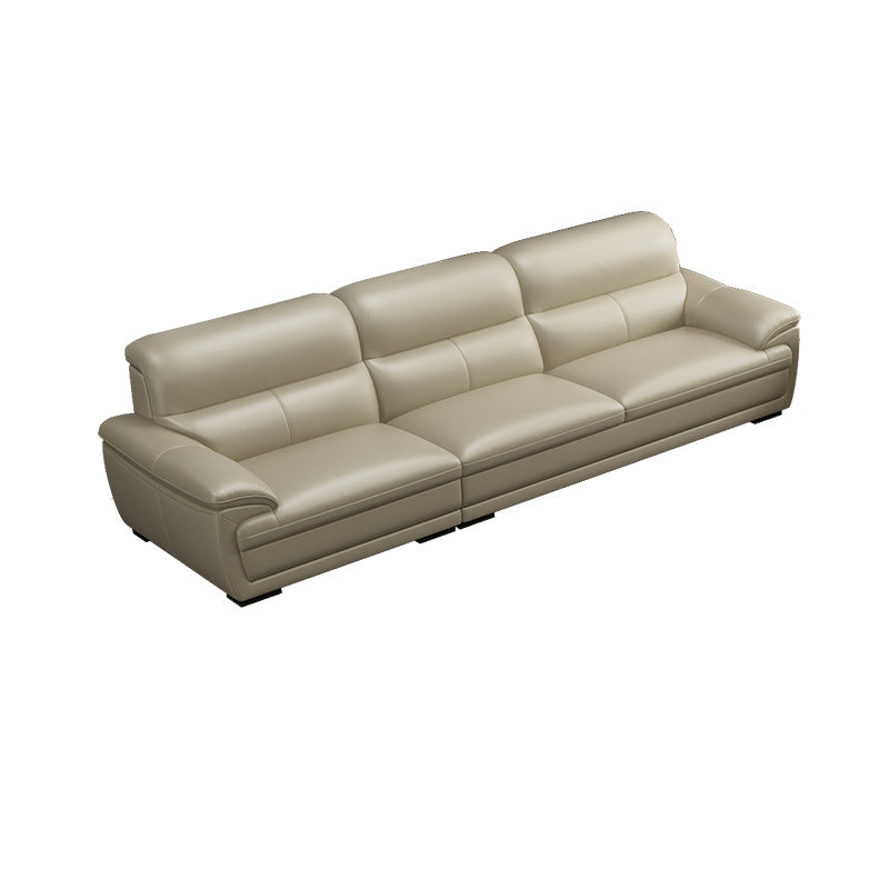 Leather Pillow Top Arm Sectional Sofa 36.22"High Cushion Back Sofa,Beige