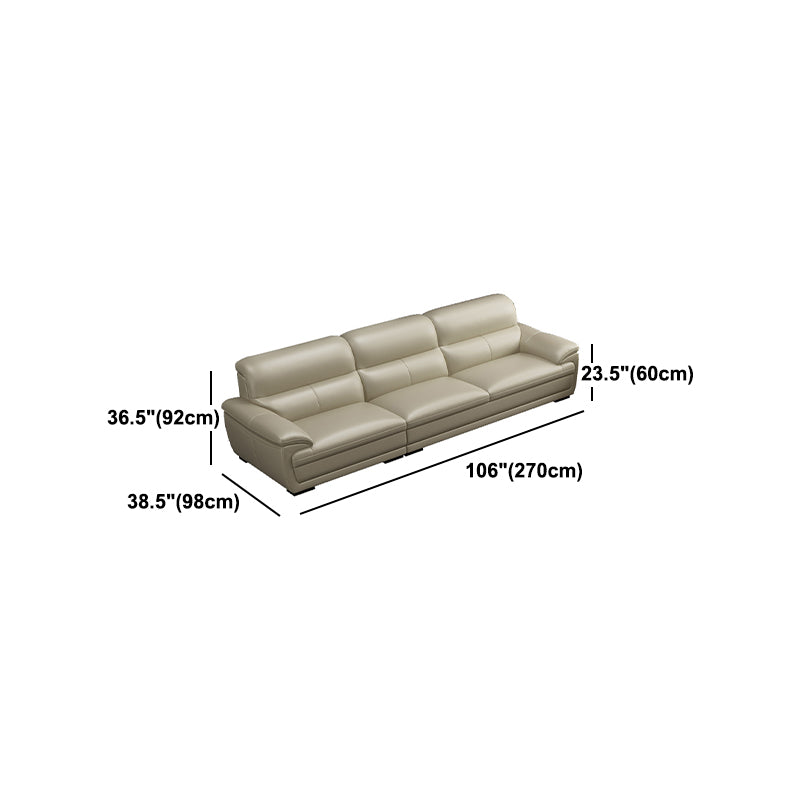 Leather Pillow Top Arm Sectional Sofa 36.22"High Cushion Back Sofa,Beige