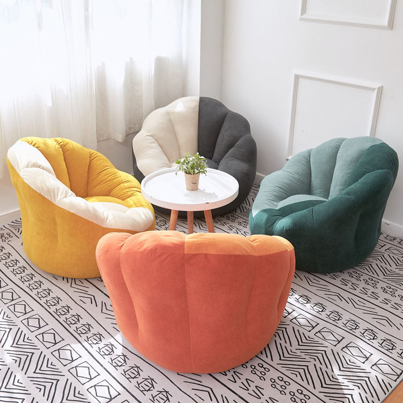 Faux Fur Arms Included Sloped Arms Sewn Pillow Back Chair for Living Room