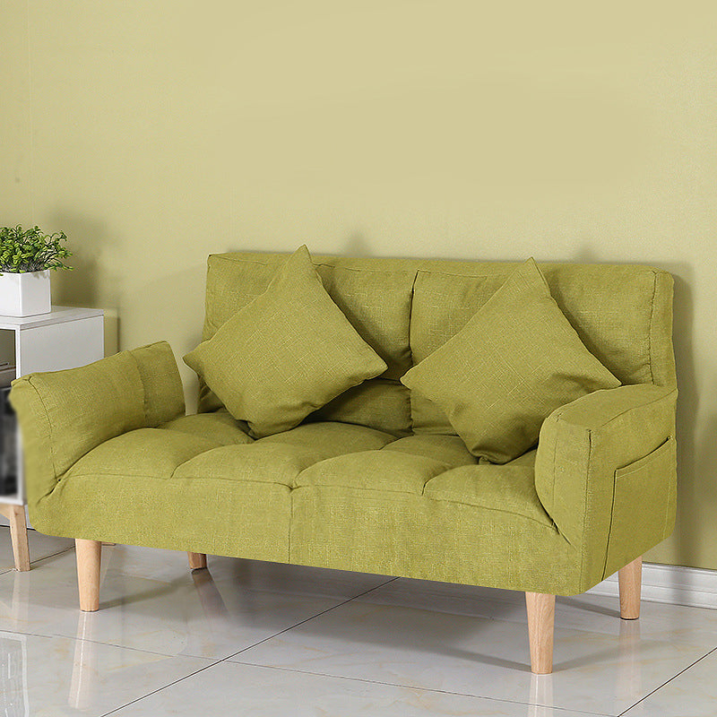 Contemporary Convertible Sofa Couch Square Arm Biscuit Back Couch Bed